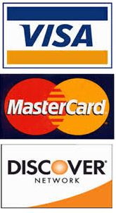 We accept Visa, Mastercard & Discover
